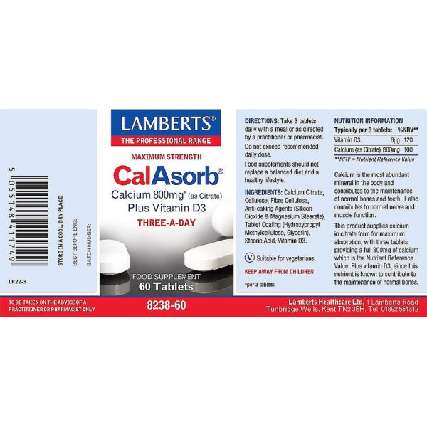 CALASORB Calcium 800mg Tablets 60