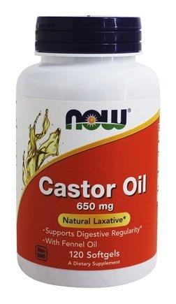Castor oil 650mg 120 softgel now foods