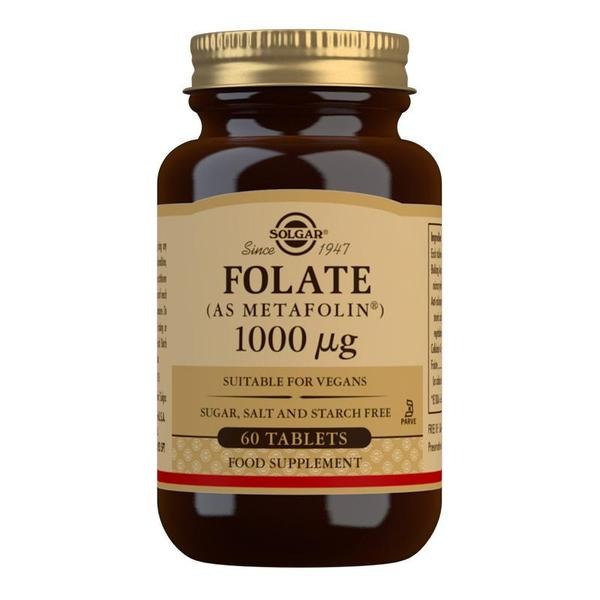 Solgar Folate (as Metafolin) 1000mcg Tablets
