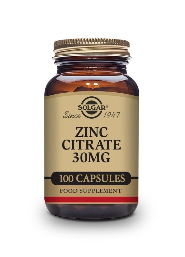 Zinc Citrate 30mg 100Vegetable Capsules